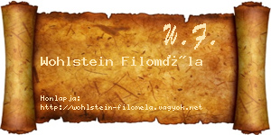 Wohlstein Filoméla névjegykártya